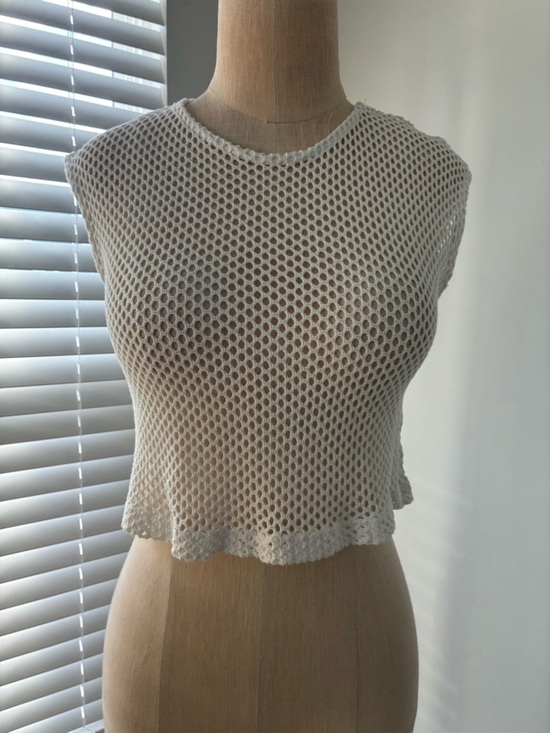 Zara Other - Zara Kids White Crochet Open Knit Sleeveless Top